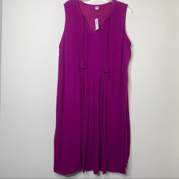 NWT Old Navy Fuchsia Sleeveless Dress Sz 2x Plus - Picture 2 of 7